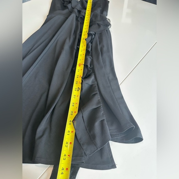 Suzi Chin for Maggy Boutique Brown Tank Sz 14  Ruffle Knee Length Wrap Dress - Picture 6 of 6